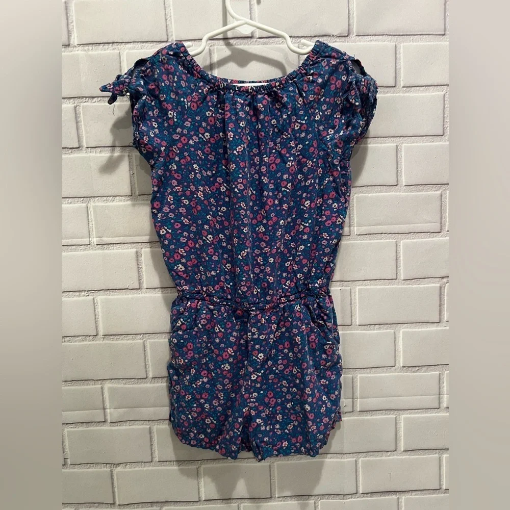 OSHKOSH little girls floral blue summer comfort romper/size 5T